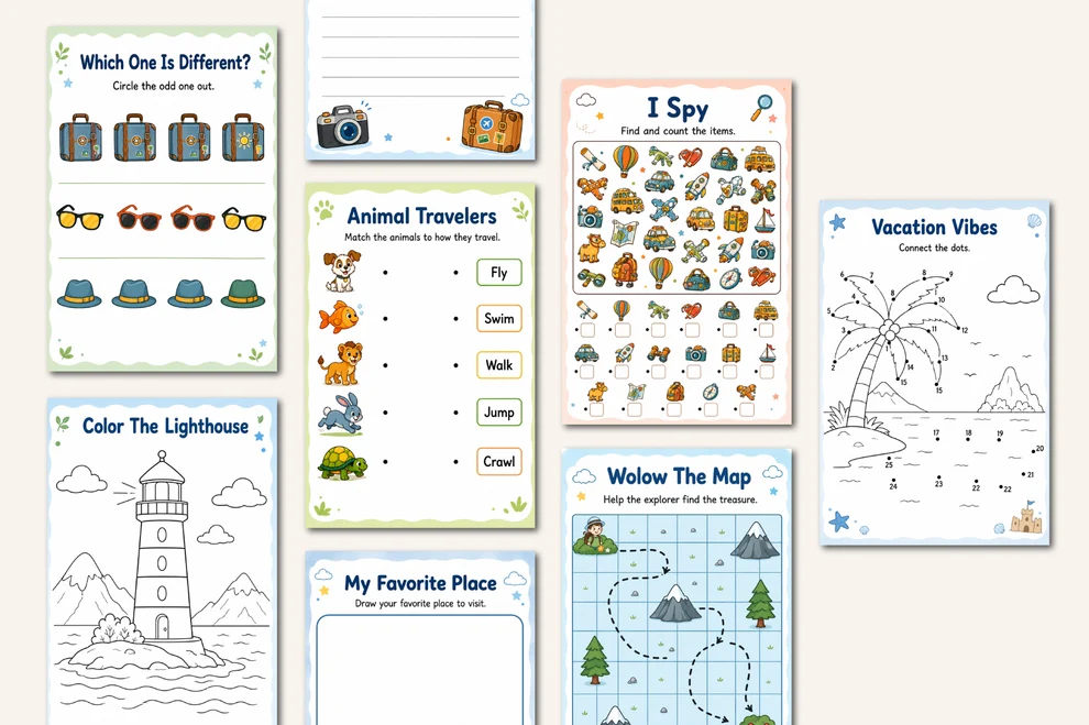 Kids Travel Activity Book