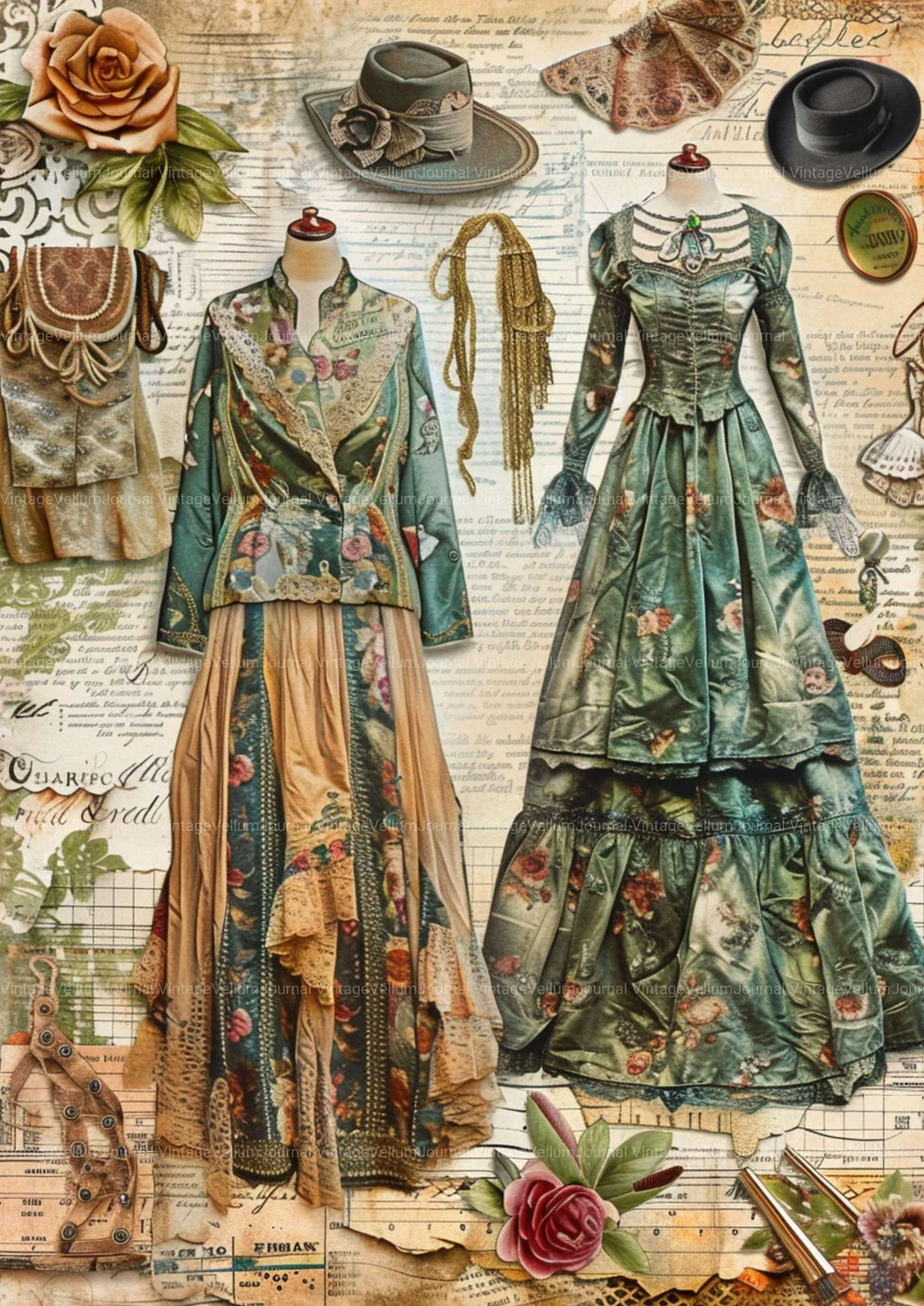 Fashion Junk Journal Pages Download for free